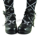 Black Side Bow Lolita Shoes