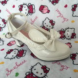 Sweet Matte White Lolita Heels Shoes