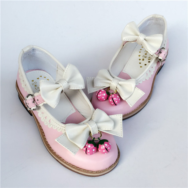 Sweet Bows Strawberry Lolita Low Heels Shoes