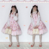Flower Wall - Lolita JSK Dress -Ready Made Coffee Brown without animals Size L - In Stock