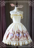 Ode to Flower&Bird~ Sweet Lolita Printed JSK Dress Dairywear Version Light Yellow  Version I Size M - In Stock