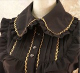 Long Sleeves Ruffles Silk Linen Lolita Shirt