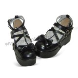 Black High Platform Lolita Shoes