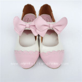 sweet Pink with White Lolita Heels Shoes