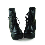 Black Ankle High Lolita Shoes
