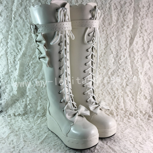 Sweet White Lolita Winter Boots