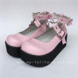 Black High Platfrom Pink Lolita Shoes
