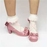 Sweet Cross Straps Bows Lolita Shoes