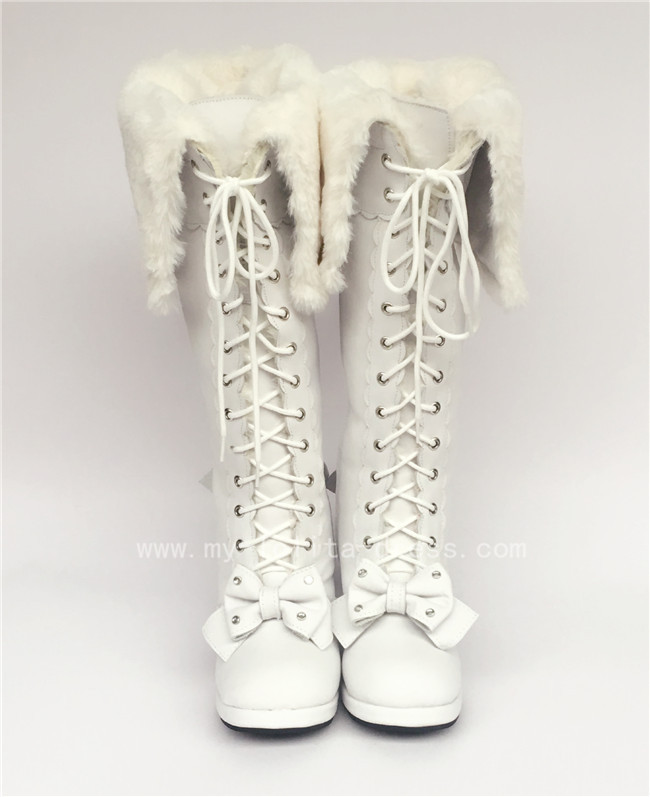 white lolita boots