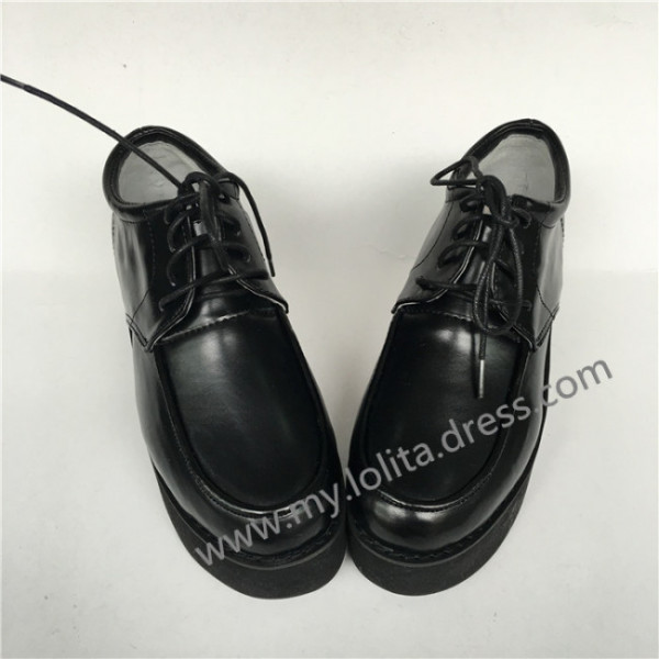 Black Matte Shoes with High Platform