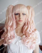 Blonde Pink Curly Shoulder Long Wig - In stock