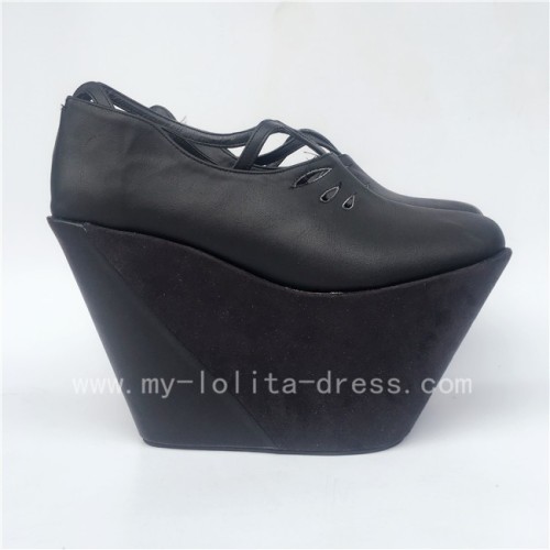 Beautiful Black Velvet Wedge Shoes 62 99 Lolita Anime Shoes