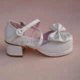 Removable Bow White Lolita Summer Shoes