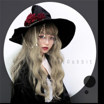 Ruby Rabbit ~Witch Parade~ Velvet Witch Hats for Halloween Black-Red Roses - In Stock