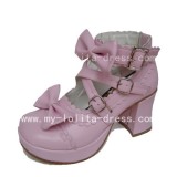 Sweet Pink Square Heel Gokou Ruri Boots