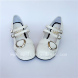 Black White Middle Heel Lolita Shoes