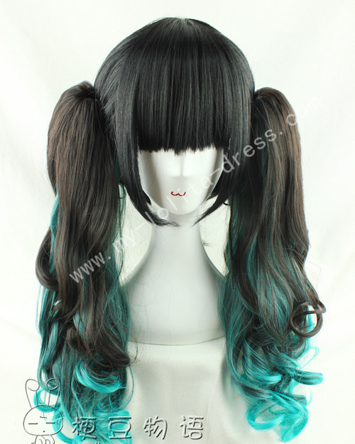 black green wig