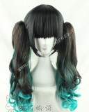 Black Green Lolita Wig 2 Ponytails