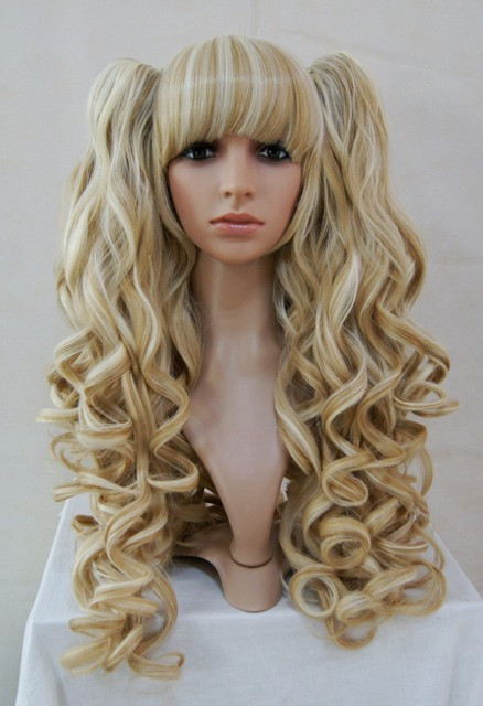 blonde wig ponytail