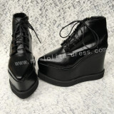 Black Velvet Lolita Heels Shoes High Platform