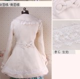 Lolita Princess Double Breasted Lace Bow Cashmere Winter Jacket