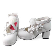 White Hearts Sweet Lolita Girls Shoes