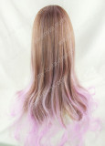 Harajuku Cream Brown Violet Blended Lolita Wig 75cm