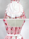 Strawberry Bunny~ Lolita Printed JSK Dress With Detachable Apron