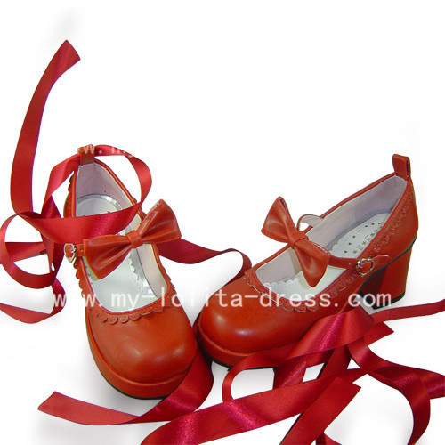 Beautiful Sweet Remilia Scarlet Shoes With Bandage