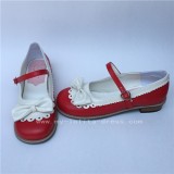 Pretty Bow Flower Flat Heel Lolita Shoes