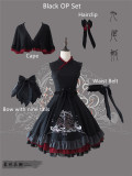 The Fox with Nine Tails- Embroidery Qi Lolita OP and Cape -Ready Made