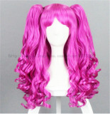 Sweet Rose Red Cosplay Long Curls Wig with Two Ponytails