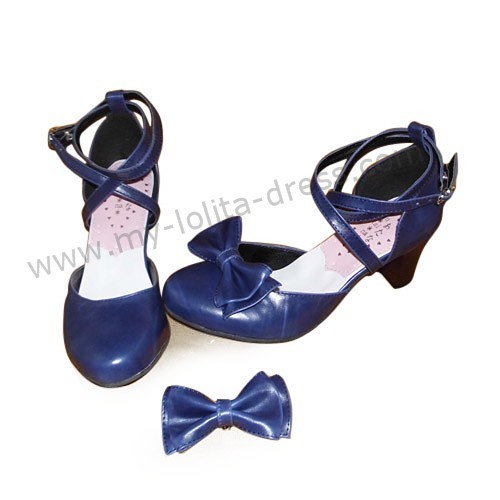 Navy Blue High Heel Girls Summer Lolita Sandals 43 99 Girls Lolita Boots