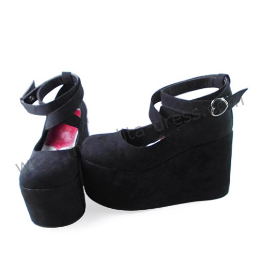 black velvet platform shoes