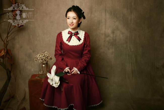 girl in a vintage dress