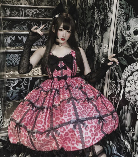 Diamond Honey ~Leopard Cat Gothic Lolita JSK -Ready Made
