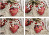 A Strawberry~Sweet Bows Lolita cross bag -Ready made Red Size M without bow - In Stock