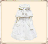Lolita Princess Winter Heart Coat&Cape Black Bust: 150cm, Waist: 120cm In Stock