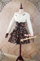 Strawberry Witch Rose Prints High Waist Sweet Lolita Skirt