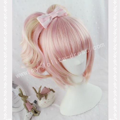 Sweet Pink Moccasin Short Lolita Wig with Two Ponytails $41.99-Princess Wigs