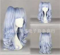 Beautiful Light Blue Lolita Long Curls Wig with Two Ponytails