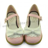 Pretty Bow Flower Flat Heel Lolita Shoes