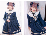 Magic Music School~ College Style Bass Embroidery Lolita Coat + Skirt Set