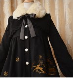 Sweet Thickening Thermal Loose Lolita Coat with Detachable Fur Collar