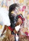 Surface Spell Illusion Realizer Gingham Ostrich Feather Lolita Bonnet