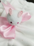 Polar Fleece Winter Lolita Bloomer With Pocket White Bloomer + Pink Bunny Bows 60cm - In STOCK