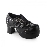 Elegant Black Lolita Square Heels Shoes