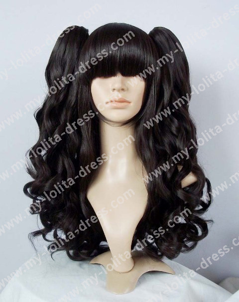 Black White Gothic Curly Lolita Wig