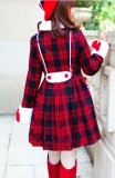 Red Black Gingham Lolita Jacket with Cape