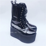 Sweet Glossy Black Lolita High Platform Boots